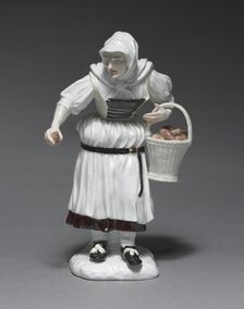 Peasant Woman, 1740-1750. Creator: Meissen Porcelain Factory (German); Johann Joachim Kändler (German, 1706-1768); Peter Reinicke (German, 1715-1768), and/or
