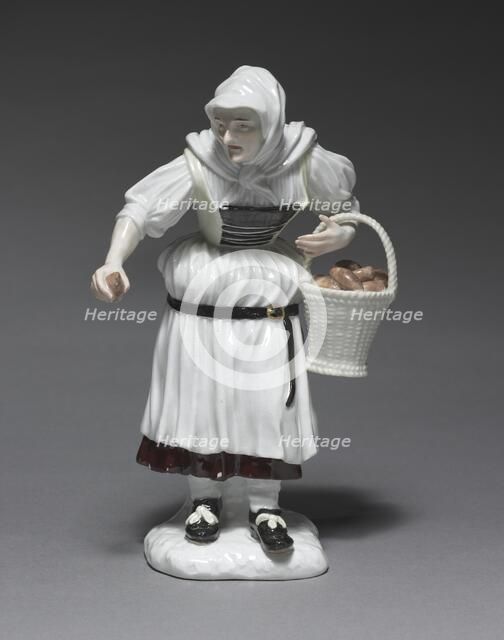 Peasant Woman, 1740-1750. Creator: Meissen Porcelain Factory (German); Johann Joachim Kändler (German, 1706-1768); Peter Reinicke (German, 1715-1768), and/or.