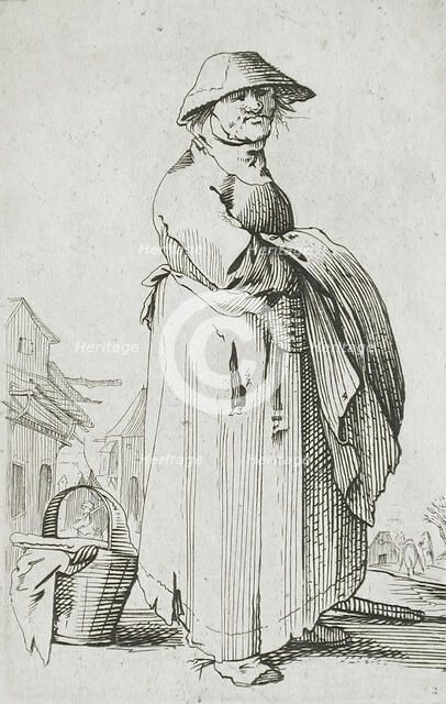 Peasant Woman with Basket, 17th century. Creator: Unknown.