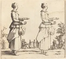 Peasant Woman with Basket, in Profile, Facing Right, 1617 and 1621. Creator: Jacques Callot