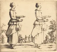 Peasant Woman with Basket, in Profile, Facing Right, 1617 and 1621. Creator: Jacques Callot