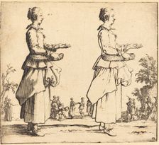 Peasant Woman with Basket, in Profile, Facing Right, 1617 and 1621. Creator: Jacques Callot