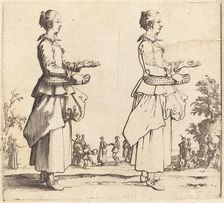 Peasant Woman with Basket, in Profile, Facing Right, 1617 and 1621. Creator: Jacques Callot
