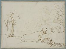 Peasant woman with two cows, 17th century. Creator: Rembrandt Harmensz van Rijn