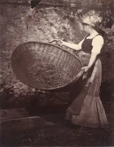 [Peasant Woman with Winnowing Basket], late 1870s. Creator: Unknown