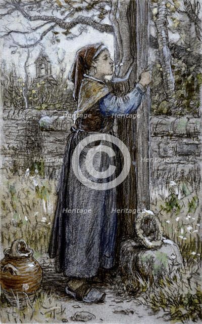 Peasant Woman Embracing Crucifix, c1870. Creator: Unknown.