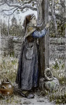 Peasant Woman Embracing Crucifix, c1870. Creator: Unknown