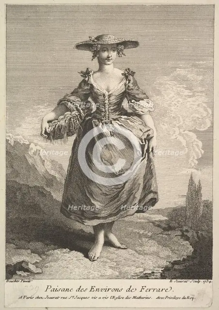 Peasant Woman from Around Ferrara, 1734. Creator: Edme Jeaurat.