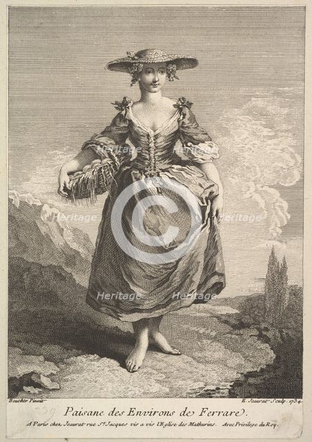 Peasant Woman from Around Ferrara, 1734. Creator: Edme Jeaurat.
