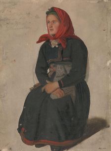 Peasant Woman from Telemark, 1844. Creator: Adolph Tidemand