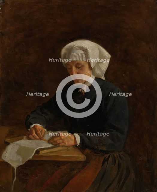 Peasant Woman from Vikoy, 1873. Creator: Adolph Tidemand.