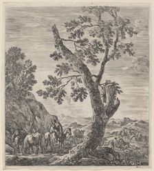 Peasant Woman on Horseback with a Child in Her Arms, 1656. Creator: Stefano della Bella