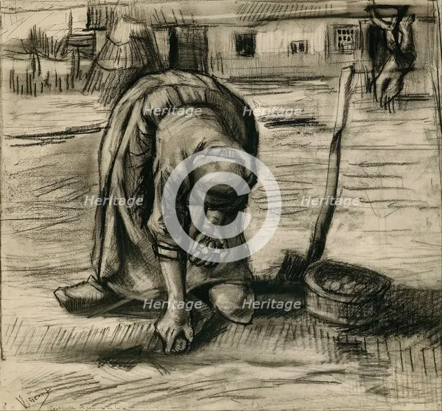 Peasant Woman Planting Potatoes. Artist: Gogh, Vincent, van (1853-1890)