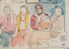 Peasant Women from Mierzwin, March-May 1915. Creator: Leopold Gottlieb