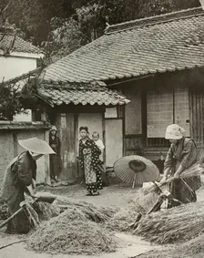 Peasant Women Heading Barley 1910. Creator: Herbert Ponting