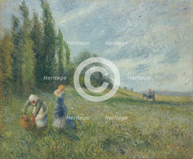 Peasant women in the fields, Pontoise, 1880. Creator: Pissarro, Camille (1830-1903).