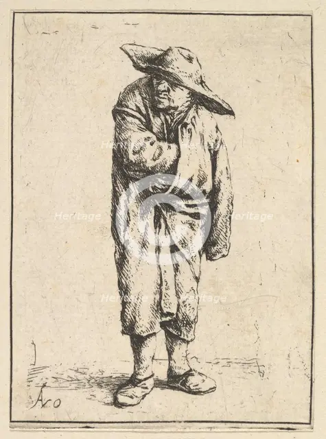 Peasant Wrapped in his Cloak, 1610-85. Creator: Adriaen van Ostade.
