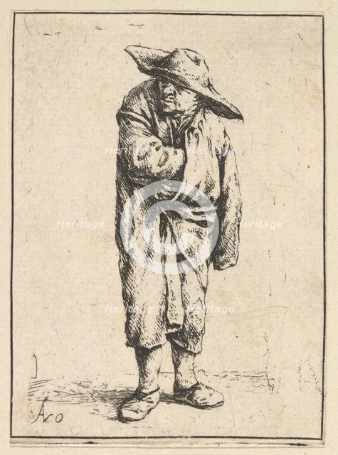 Peasant Wrapped in his Cloak, 1610-85. Creator: Adriaen van Ostade.