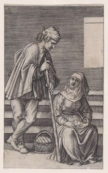 Peasant and a Woman with Eggs, ca. 1514-36. Creator: Agostino Veneziano