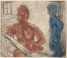 Peasant and Girl, 1921. Creator: Ernst Kirchner