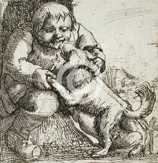 Peasant and Dog, 17th century. Creator: Frederick Bloemaert.