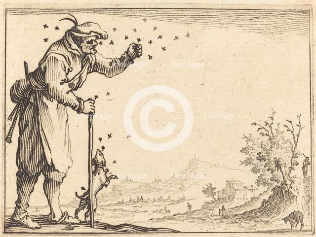 Peasant Attacked by Bees, c. 1617. Creator: Jacques Callot.