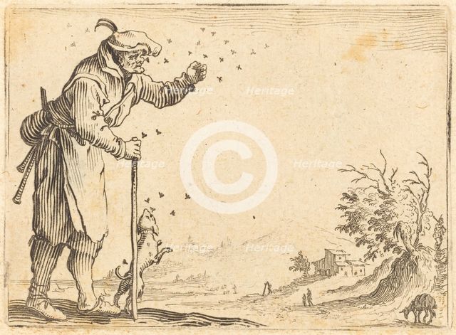 Peasant Attacked by Bees, c. 1622. Creator: Jacques Callot.