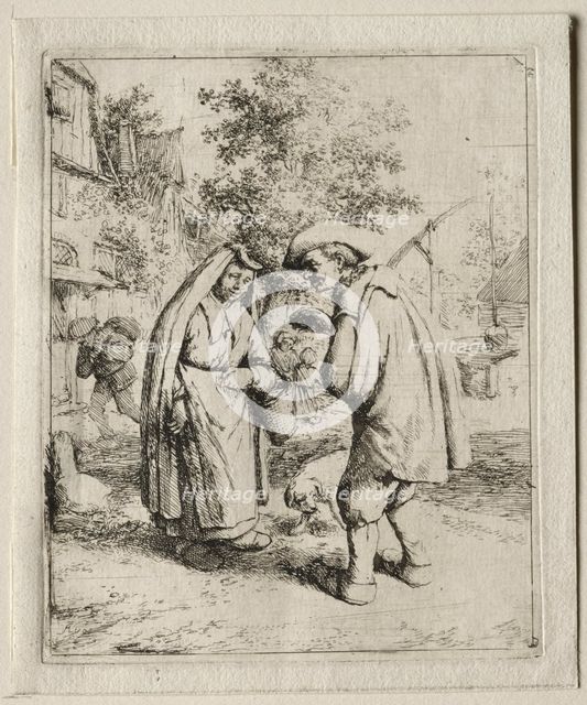 Peasant Conversing with a Woman. Creator: Adriaen van Ostade (Dutch, 1610-1684).
