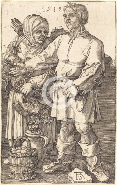 Peasant Couple at Market, 1519. Creator: Albrecht Durer.