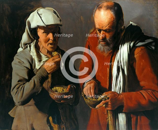 Peasant Couple eating Peas, c. 1620.