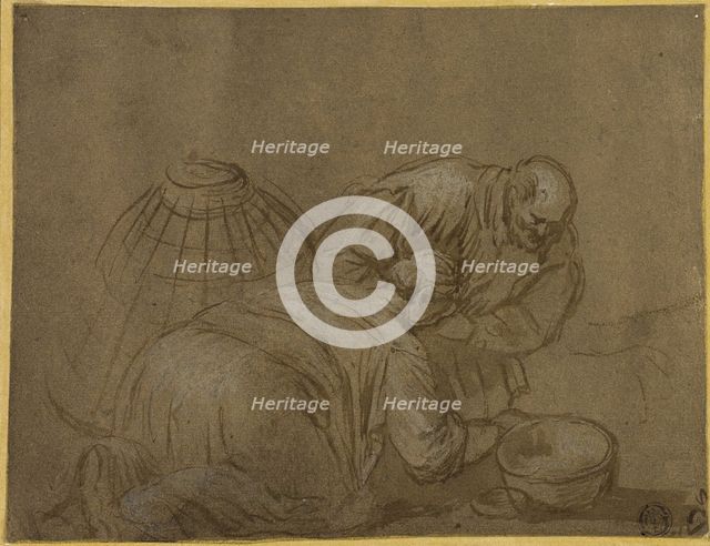 Peasant Couple Looking in a Basket, n.d. Creator: Unknown.