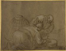 Peasant Couple Looking in a Basket, n.d. Creator: Unknown
