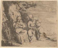 Peasant Couple Sitting under a Tree, c. 1630/1660. Creator: Willem Basse