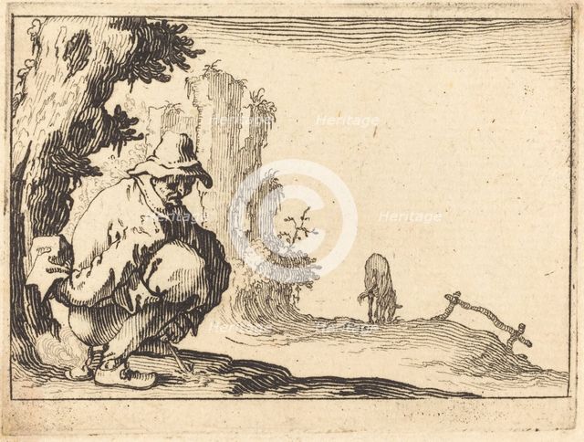 Peasant Defecating, c. 1617. Creator: Jacques Callot.