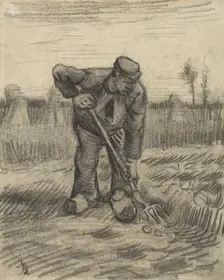 Peasant Digging up Potatoes, 1885. Creator: Vincent van Gogh