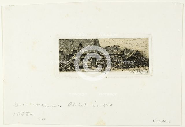 Peasant Dwelling at Cricey, 1843. Creator: Charles Emile Jacque.
