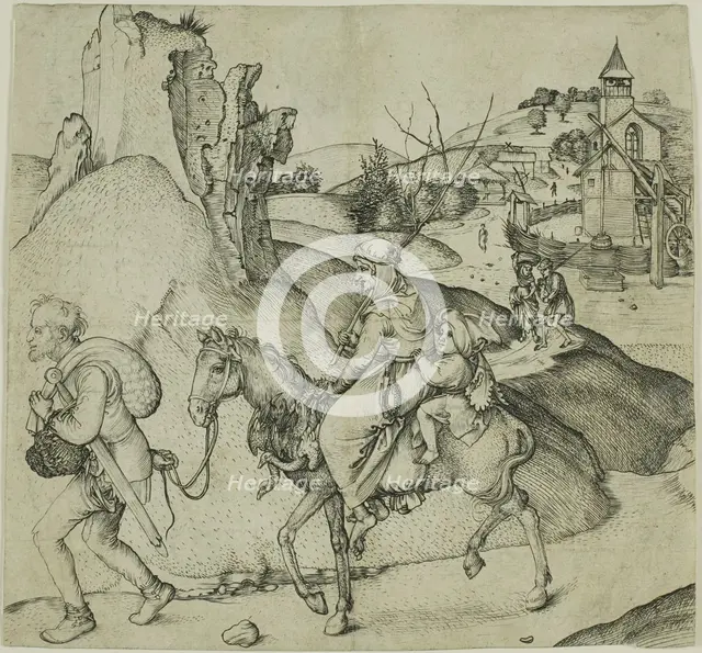Peasant Family Going to Market, 1469/74. Creator: Martin Schongauer.
