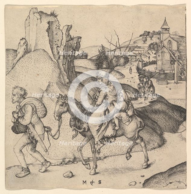 Peasant Family Going to Market, ca. 1435-1491. Creator: Martin Schongauer.