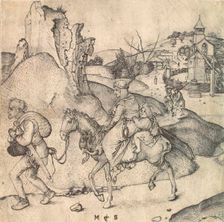 Peasant Family Going to the Market, between 1473 and 1475. Creator: Schongauer, Martin (ca. 1445/50-1491)