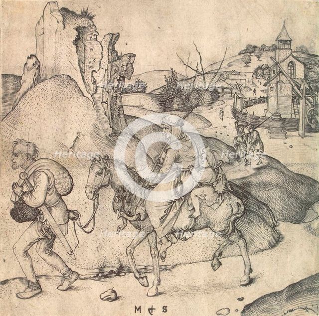 Peasant Family Going to the Market, between 1473 and 1475.  Creator: Schongauer, Martin (ca. 1445/50-1491).