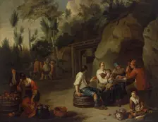 Peasant Family Sitting at the Table, 1700. Creator: Norbert van Bloemen