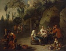 Peasant Family Sitting at the Table, 1700. Creator: Norbert van Bloemen