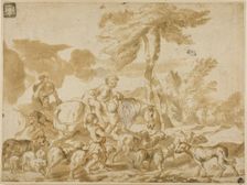 Peasant Family with Sheep and Dog, n.d. Creator: Giovanni Benedetto Castiglione