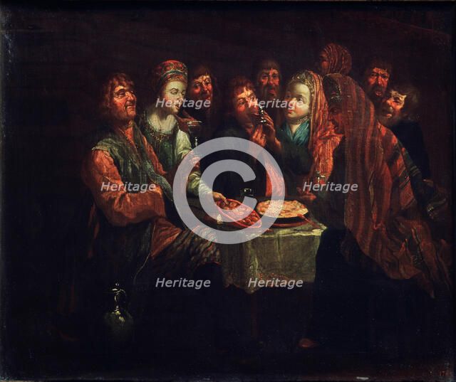 Peasant Feast. Artist: Vishnekov, Al. (First Half of 18th cen.)