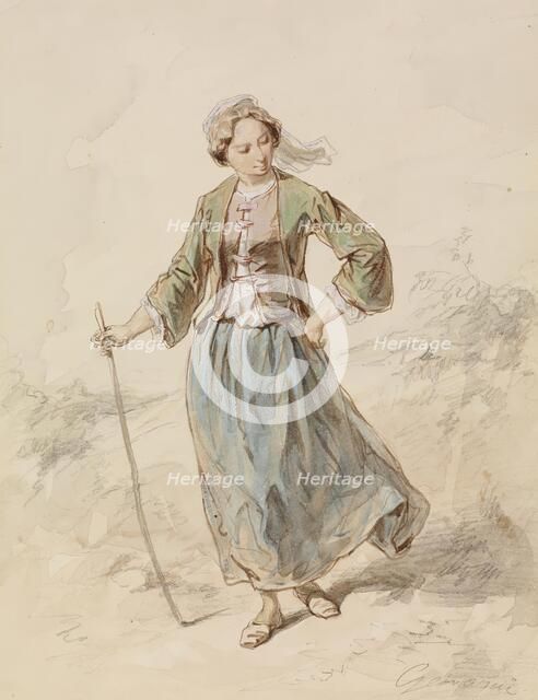 Peasant Girl, 1859-1865. Creator: Paul Gavarni.