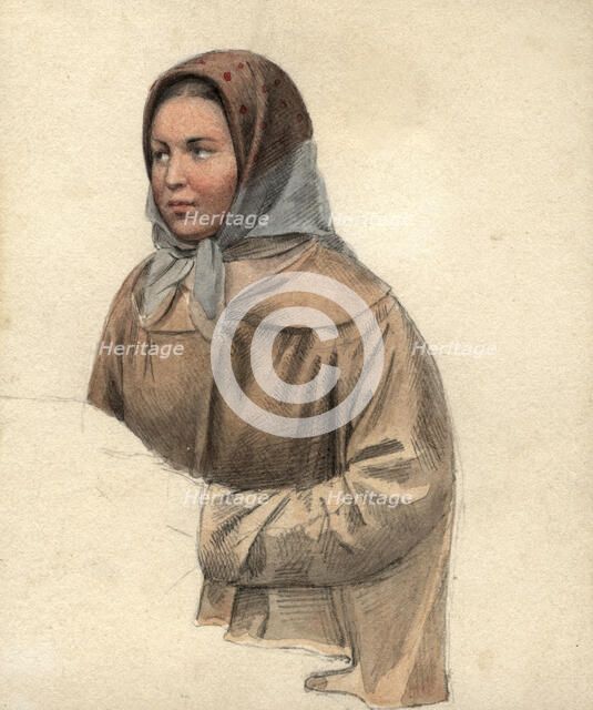 Peasant girl, 2nd half of 19th century. Creator: Mikhail Znamensky.