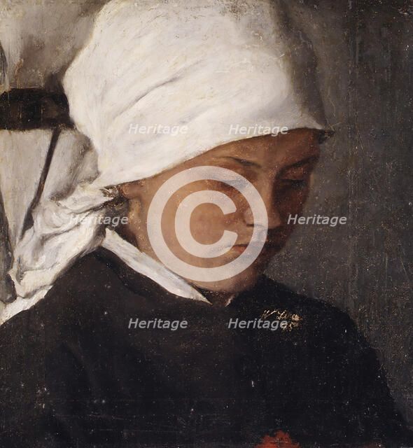 Peasant Girl with a White Headcloth, 1885. Creator: Wilhelm Maria Hubertus Leibl.