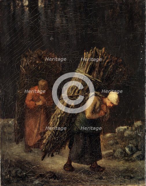 'Peasant Girls with Brushwood', c1852. Artist: Jean Francois Millet