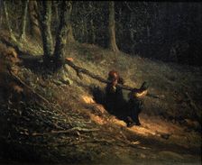 Peasant-Girls with Brushwood (Les Charbonnieres) c1852. Artist: Jean Francois Millet