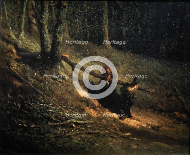 'Peasant-Girls with Brushwood (Les Charbonnieres)', c1852. Artist: Jean Francois Millet